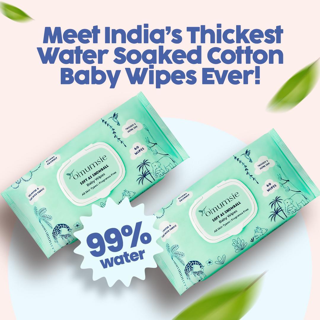 Baby Wipes Thickest water wipes with Oats Aloe – omumsie