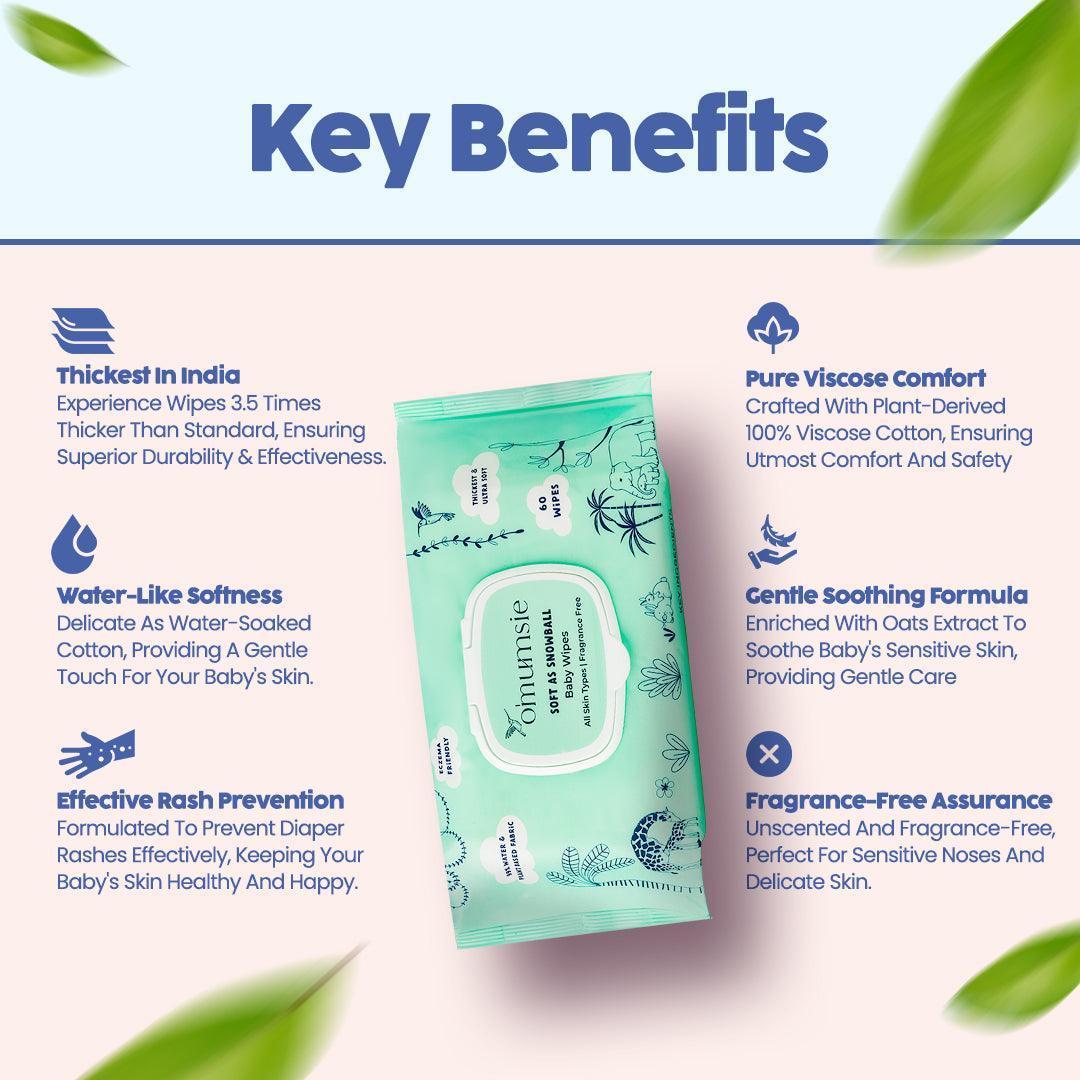 Baby Wipes Thickest water wipes with Oats Aloe – omumsie