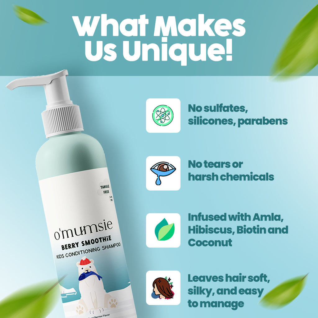 Smooth creamy texture of Omumsie Kids Conditioning Shampoo