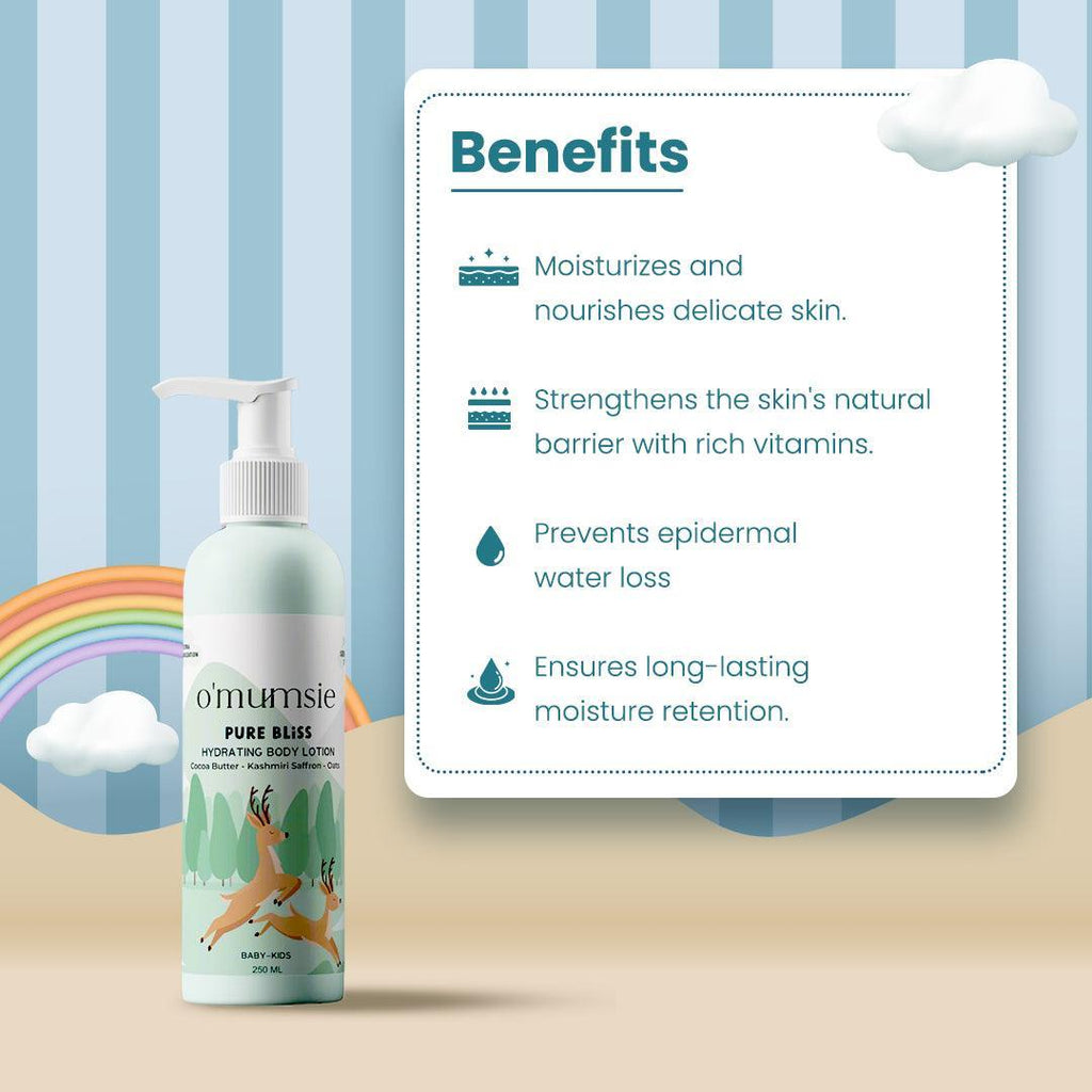 Lightweight & Fast-Absorbing Baby Lotion – Hydrates without leaving a sticky feel. 