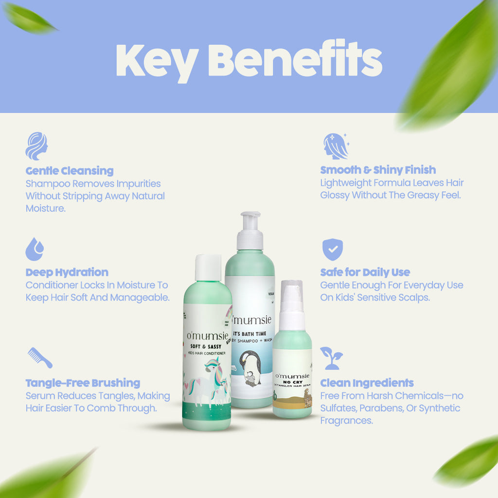 Kids detangler hair serum to remove knots and tame frizz naturally